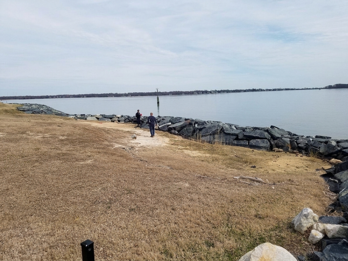Turkey Point, 2019: a site inspection along the pre-construction shoreline.